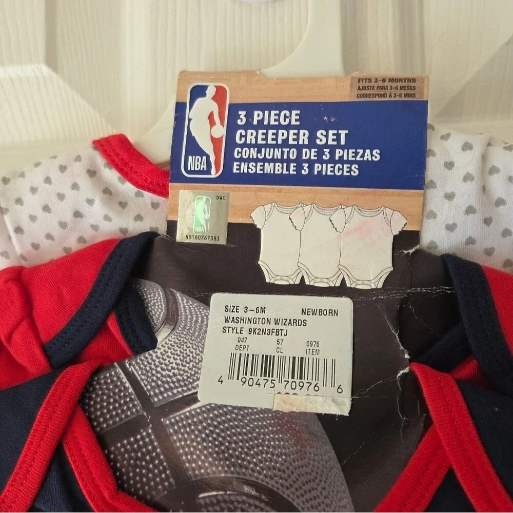 Washington Wizards Baby Girl Set 0-3M, 3-6M, 6-9M, 18M 3pc NWT NBA Basketball